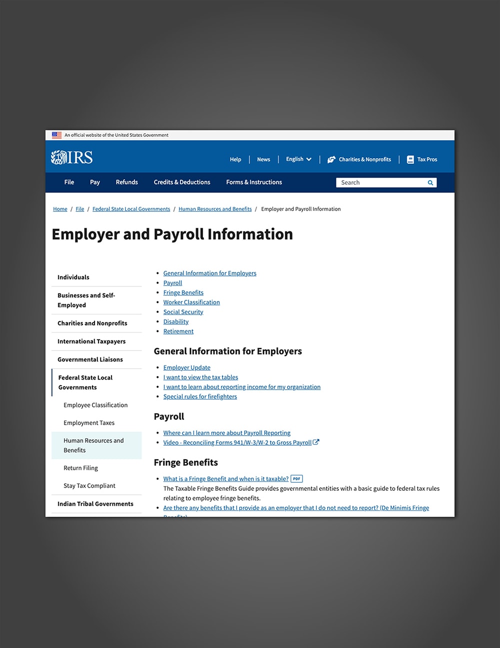 Employer and Payroll Info